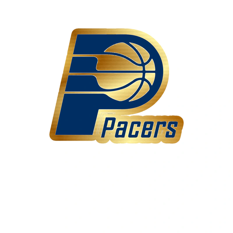 Indiana Pacers - Image 1 - Gold Chrome Vinyl Sticker - Custom Size