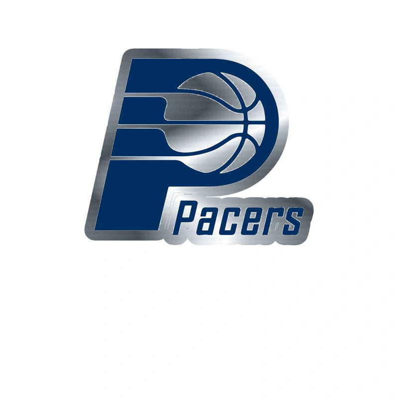 Indiana Pacers - Image 1 - Silver Chrome Vinyl Sticker - Custom Size