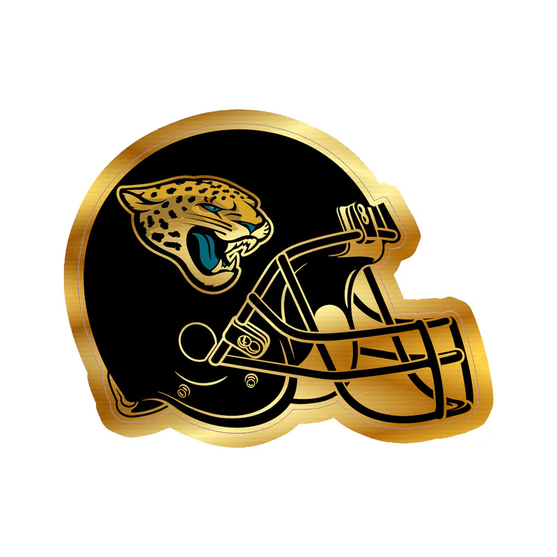 Jacksonville Jaguars - Helmet - Gold Chrome Vinyl Sticker - Custom Size