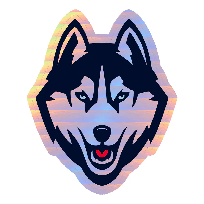 UConn - Head - Holographic Vinyl Decal - Custom Size