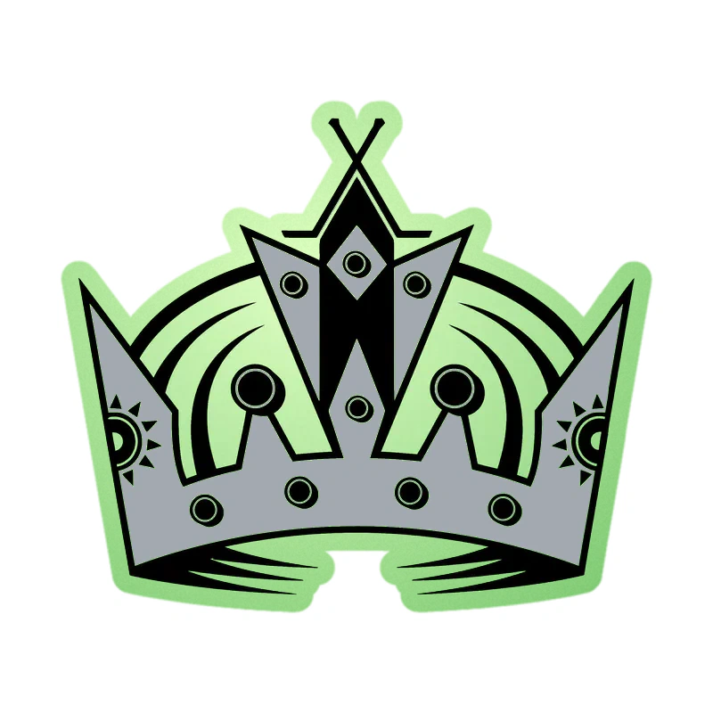 Los Angeles Kings - Gray Crown - Glow in the Dark Vinyl Sticker - Custom Size