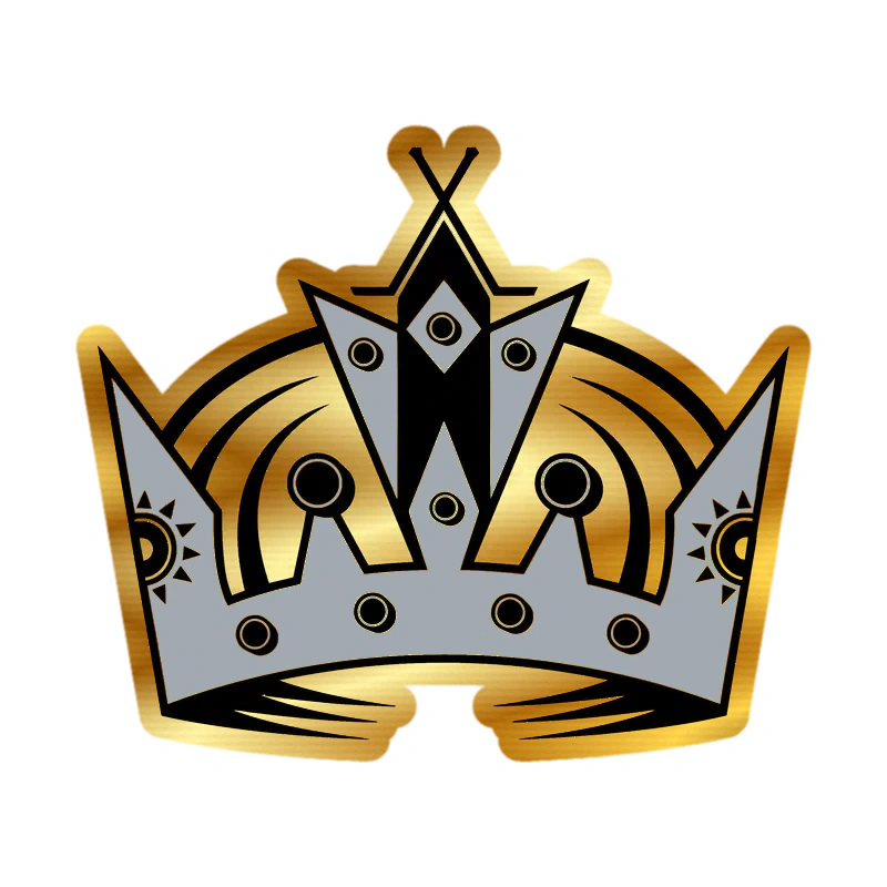 Los Angeles Kings - Gray Crown - Gold Chrome Vinyl Sticker - Custom Size