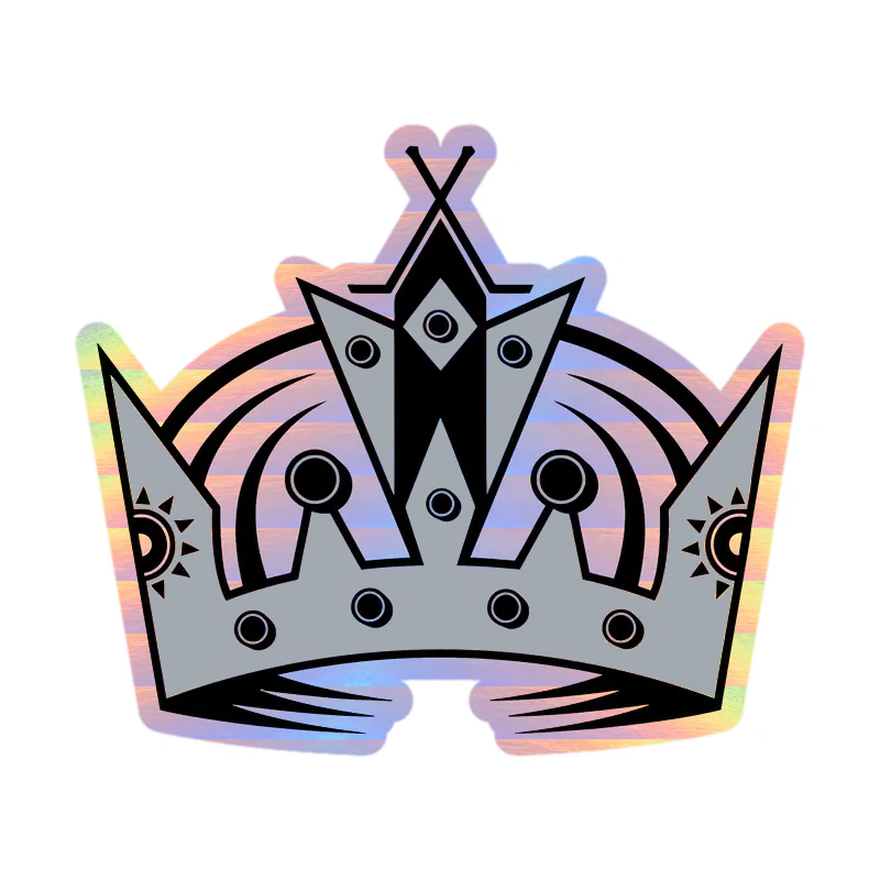 Los Angeles Kings - Gray Crown - Holographic Vinyl Sticker - Custom Size