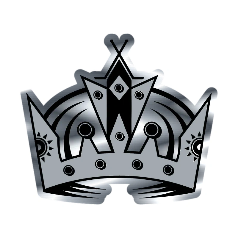 Los Angeles Kings - Gray Crown - Silver Chrome Vinyl Sticker - Custom Size