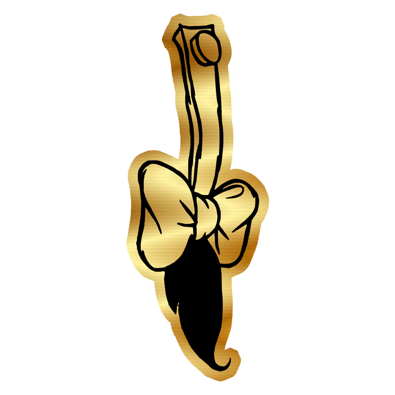Winnie The Pooh - Eeyore's Tail - Gold Chrome Vinyl Sticker - Custom Size