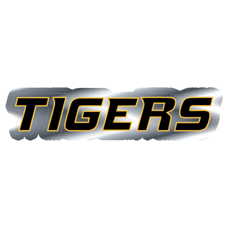 Missouri Tigers - Tigers - Silver Chrome Vinyl Sticker - Custom Size