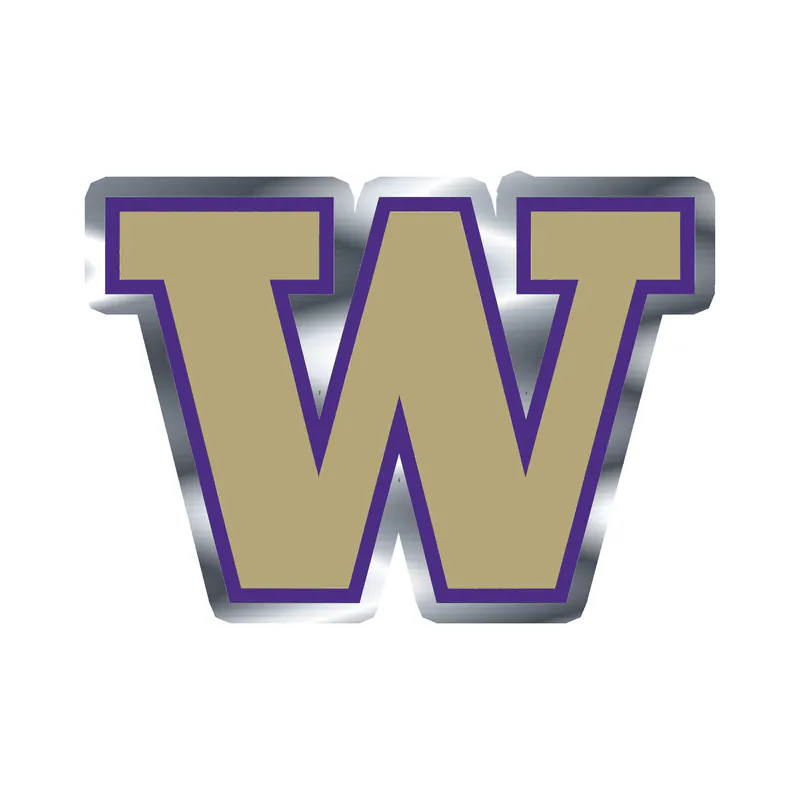 Washington Huskies - Image 4 - Silver Chrome Vinyl Decal - Custom Size
