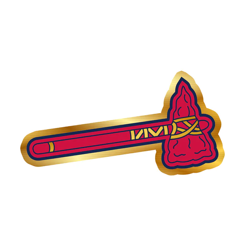 Atlanta Braves - Hatchet - Gold Chrome Vinyl Sticker - Custom Size
