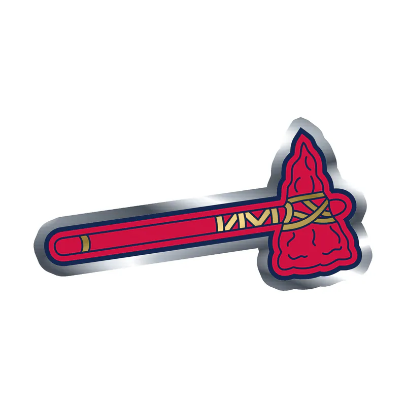 Atlanta Braves - Hatchet - Silver Chrome Vinyl Sticker - Custom Size