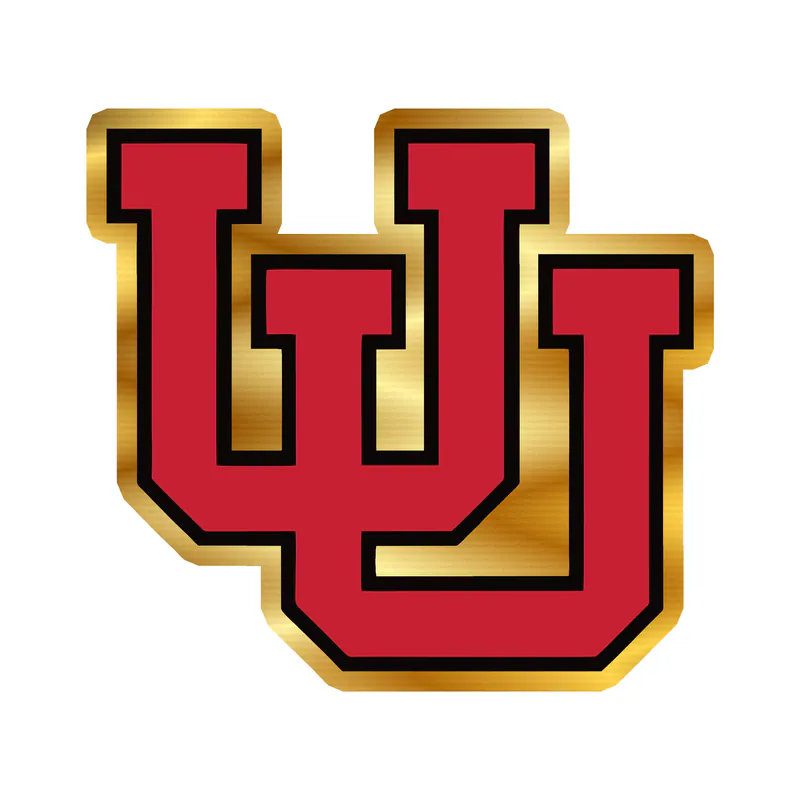 University of Utah Gold Chrome Vinyl Decal - Custom Size