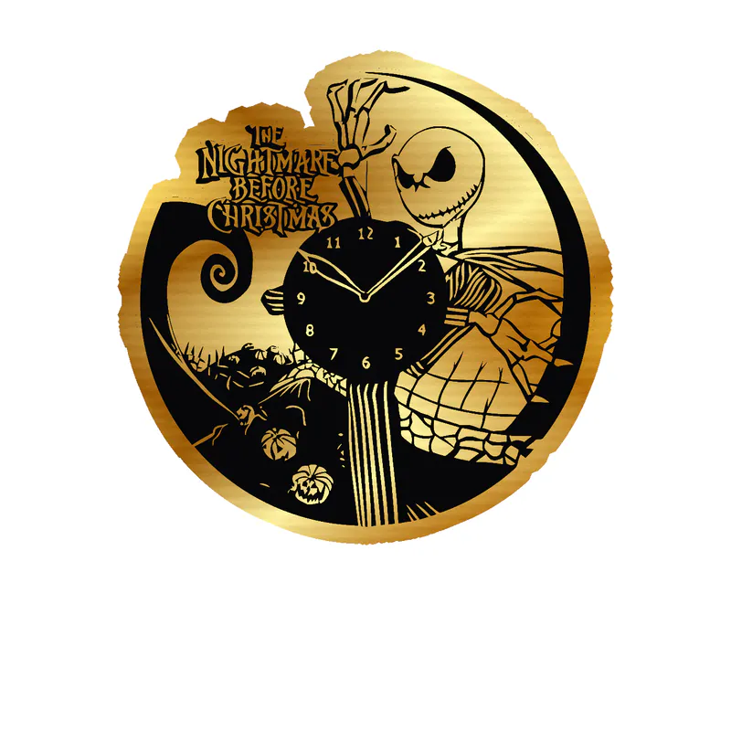 Nightmare Before Christmas Gold Chrome Vinyl Sticker - Custom Size