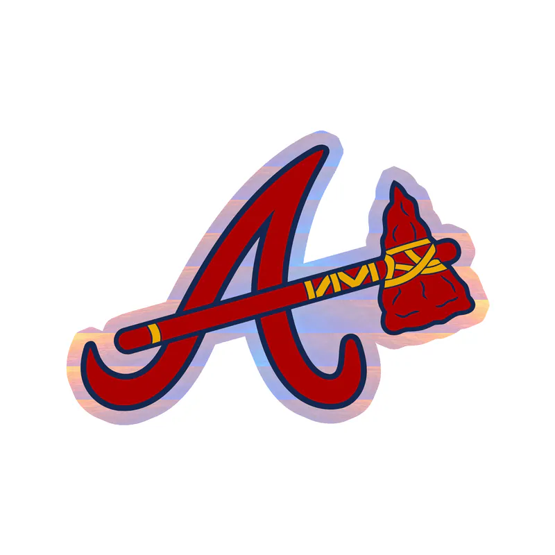 Atlanta Braves - A With Hatchet - Holographic Vinyl Sticker - Custom Size