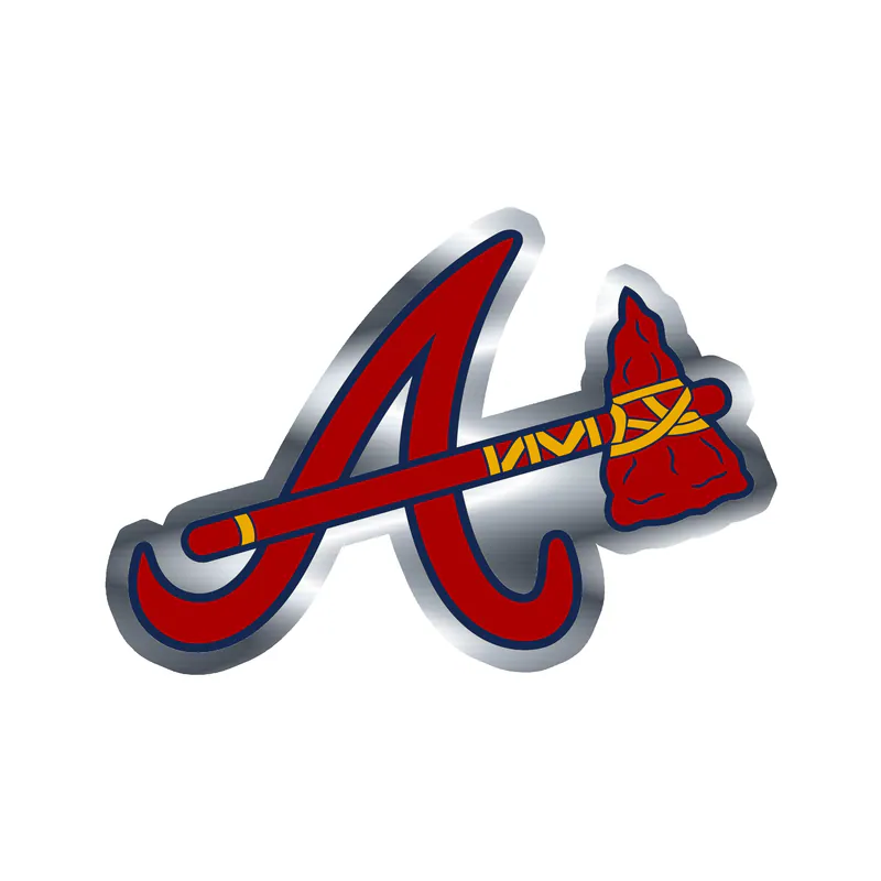 Atlanta Braves - A With Hatchet - Silver Chrome Vinyl Sticker - Custom Size