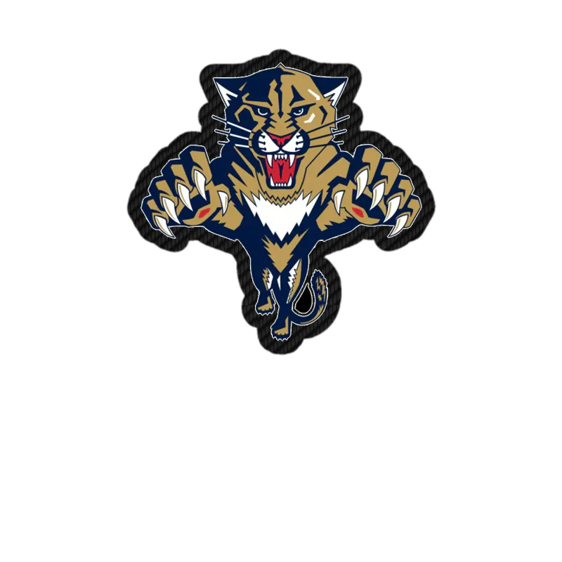 Florida Panthers - Lunging Panther - Carbon Fiber Vinyl Sticker - Custom Size