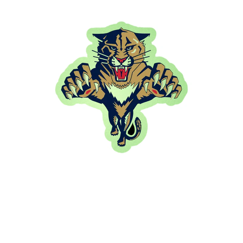 Florida Panthers - Lunging Panther - Glow in the Dark Vinyl Sticker - Custom Size