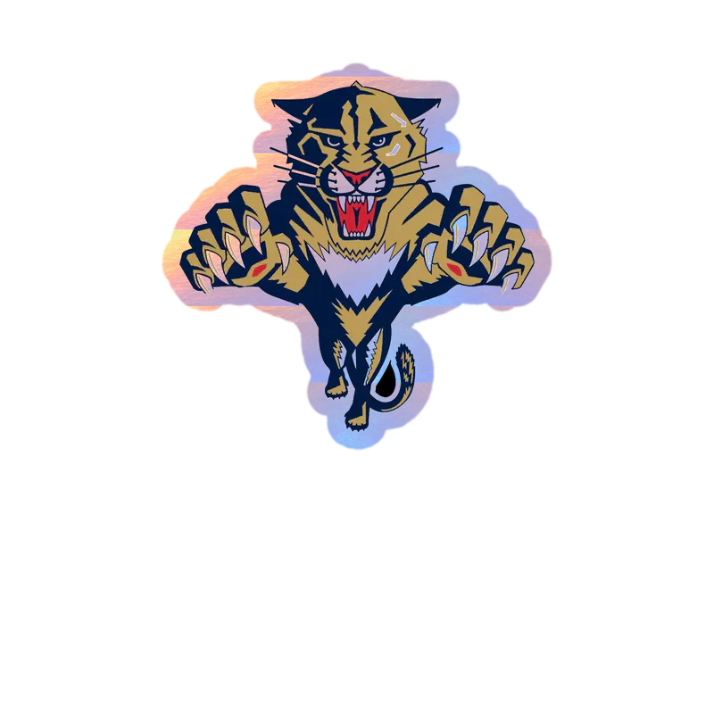 Florida Panthers - Lunging Panther - Holographic Vinyl Sticker - Custom Size