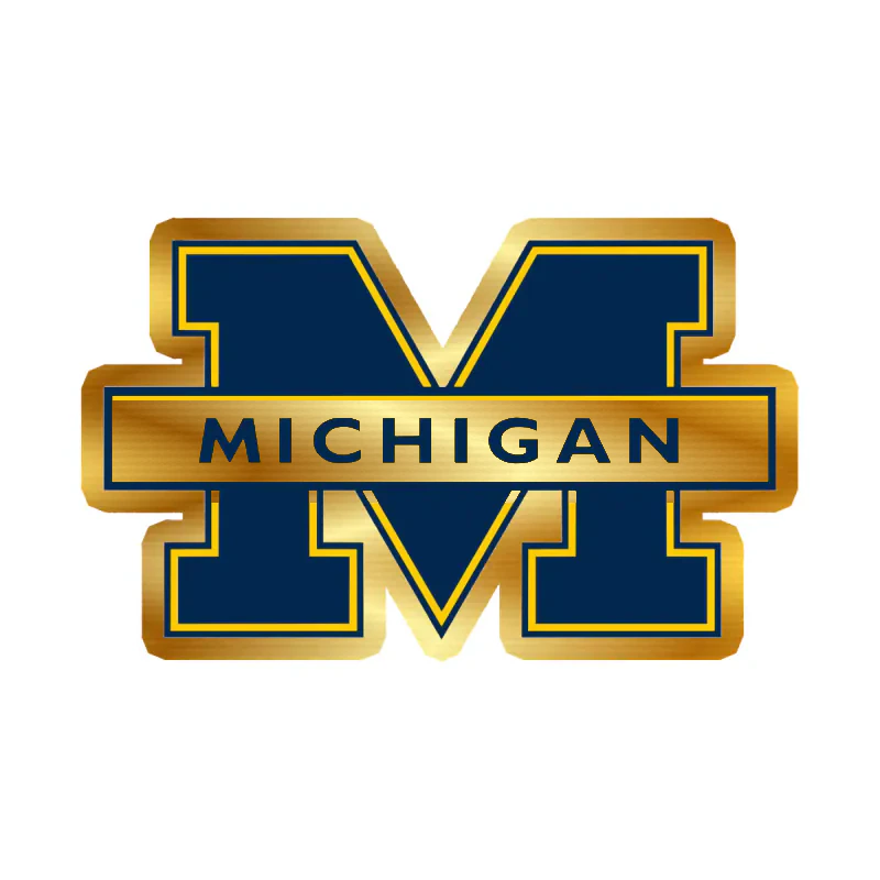 Michigan Wolverines - Image 4 - Gold Chrome Vinyl Decal - Custom Size