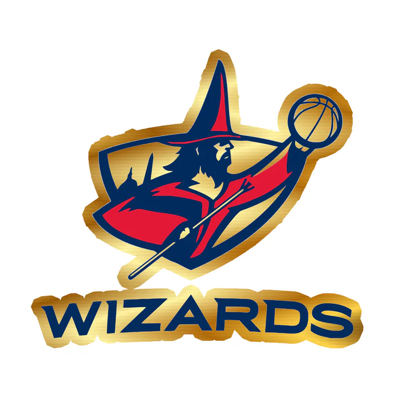 Washington Wizards - Image 1 - Gold Chrome Vinyl Sticker - Custom Size