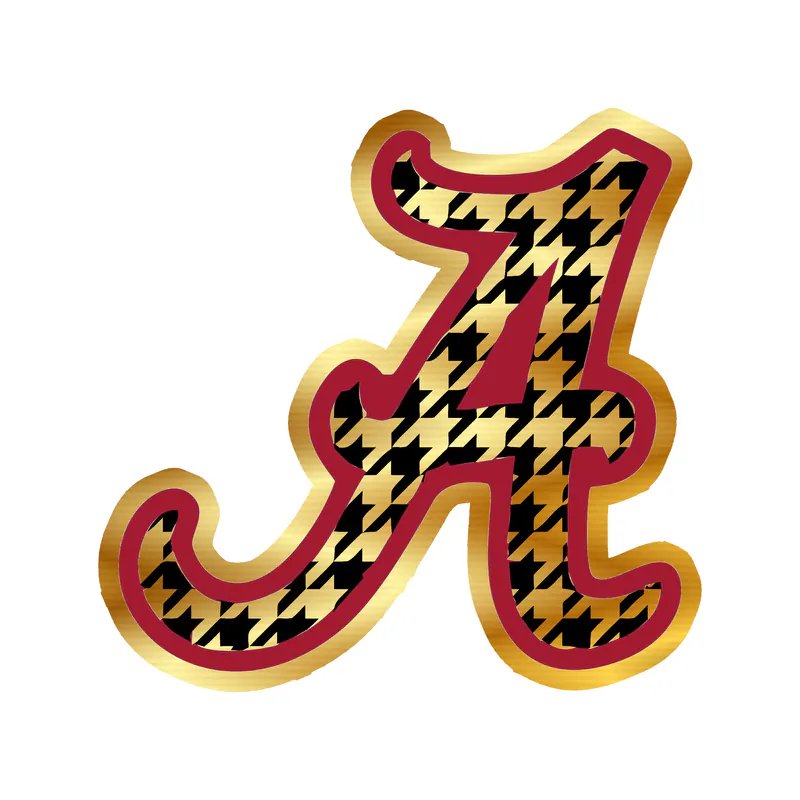 Alabama Crimson Tide - Image 13 - Gold Chrome Vinyl Decal - Custom Size