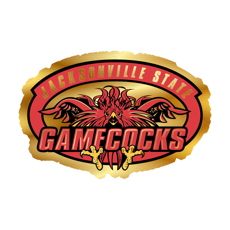 Jacksonville State Gamecocks - Gold Chrome Vinyl Decal - Custom Size