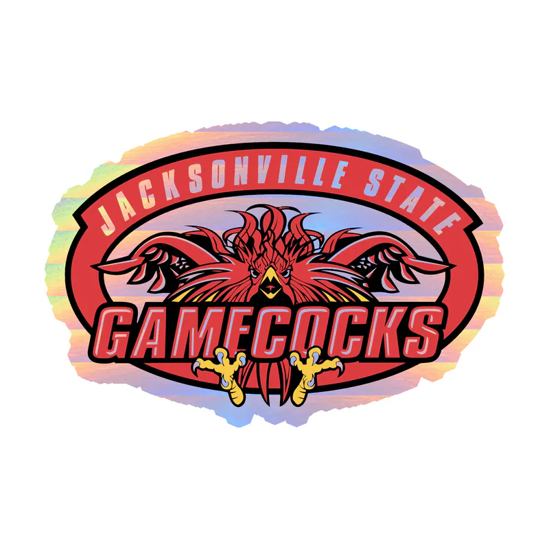 Jacksonville State Gamecocks - Holographic Vinyl Decal - Custom Size