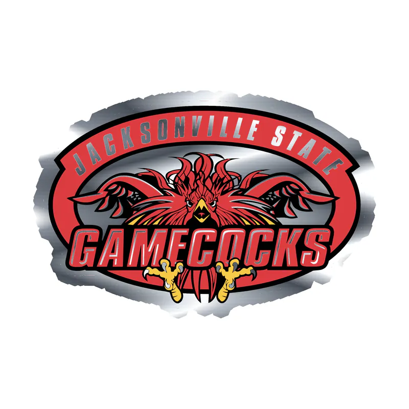 Jacksonville State Gamecocks - Silver Chrome Vinyl Decal - Custom Size