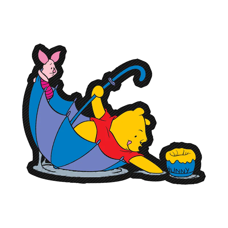 Winnie The Pooh - Pooh And Piglet - Carbon Fiber Vinyl Sticker - Custom Size