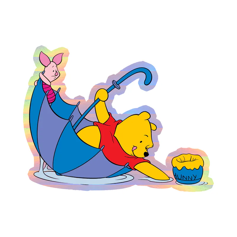 Winnie The Pooh - Pooh And Piglet - Holographic Vinyl Sticker - Custom Size
