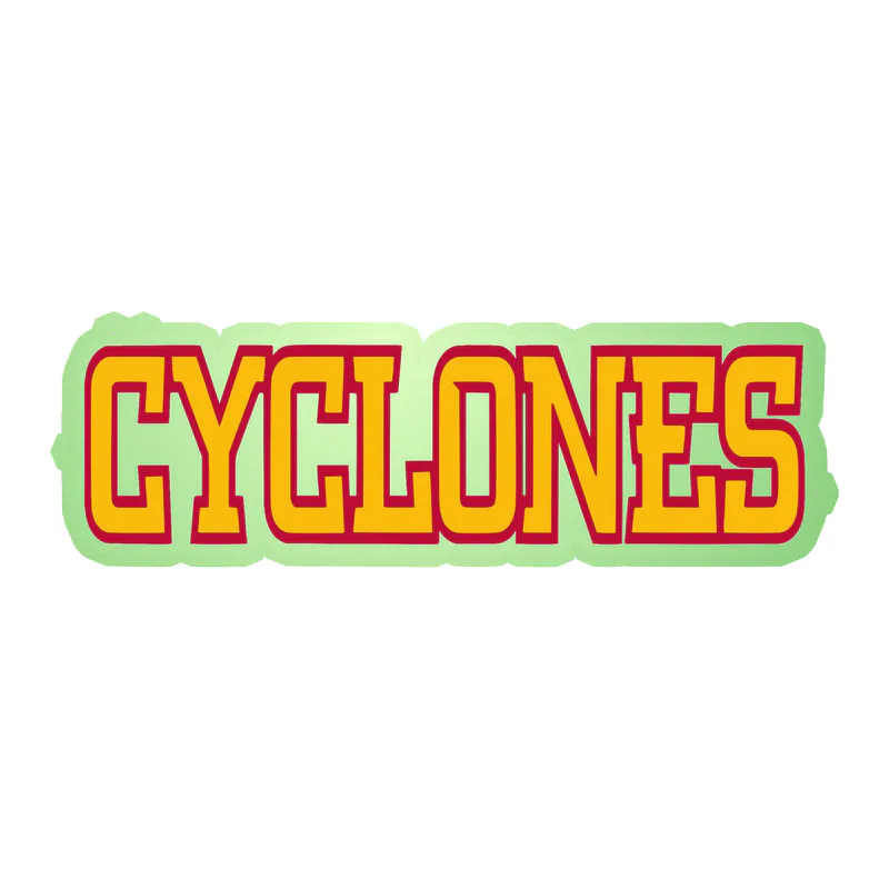 Iowa State Cyclones - Image 1 - Glow in the Dark Vinyl Decal - Custom Size