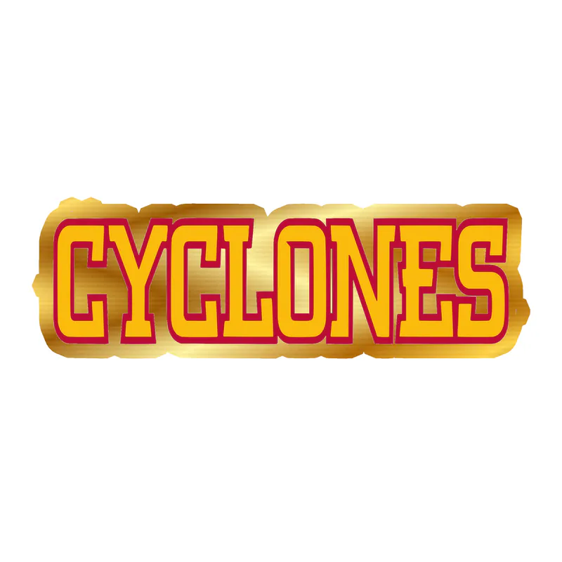 Iowa State Cyclones - Image 1 - Gold Chrome Vinyl Decal - Custom Size