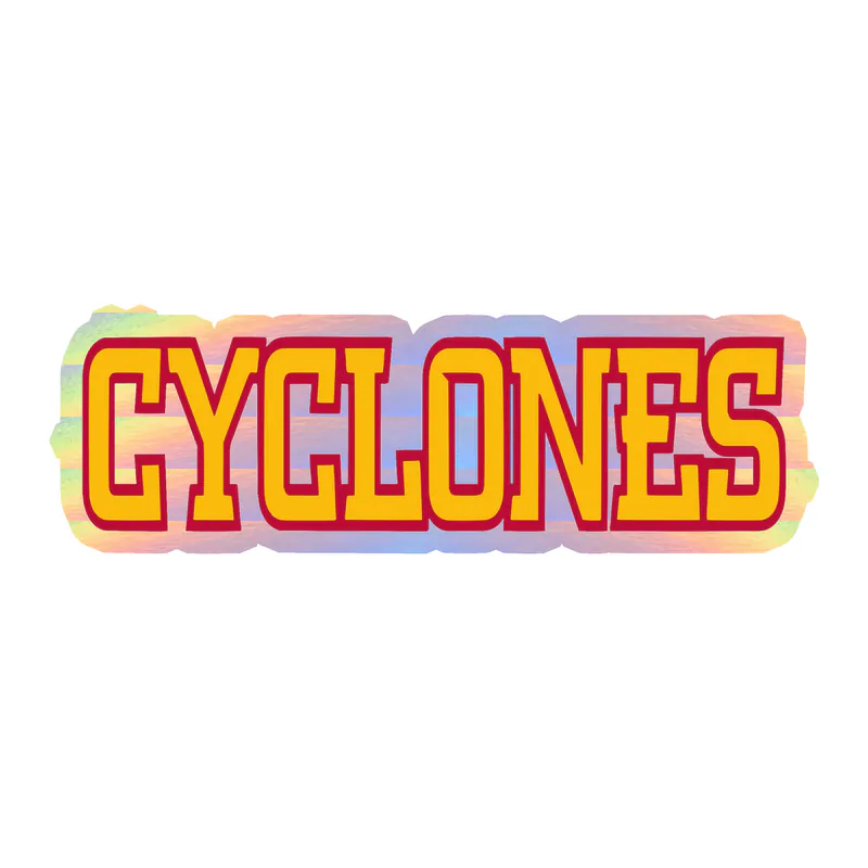 Iowa State Cyclones - Image 1 - Holographic Vinyl Decal - Custom Size