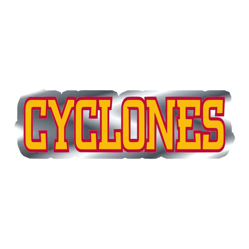 Iowa State Cyclones - Image 1 - Silver Chrome Vinyl Decal - Custom Size