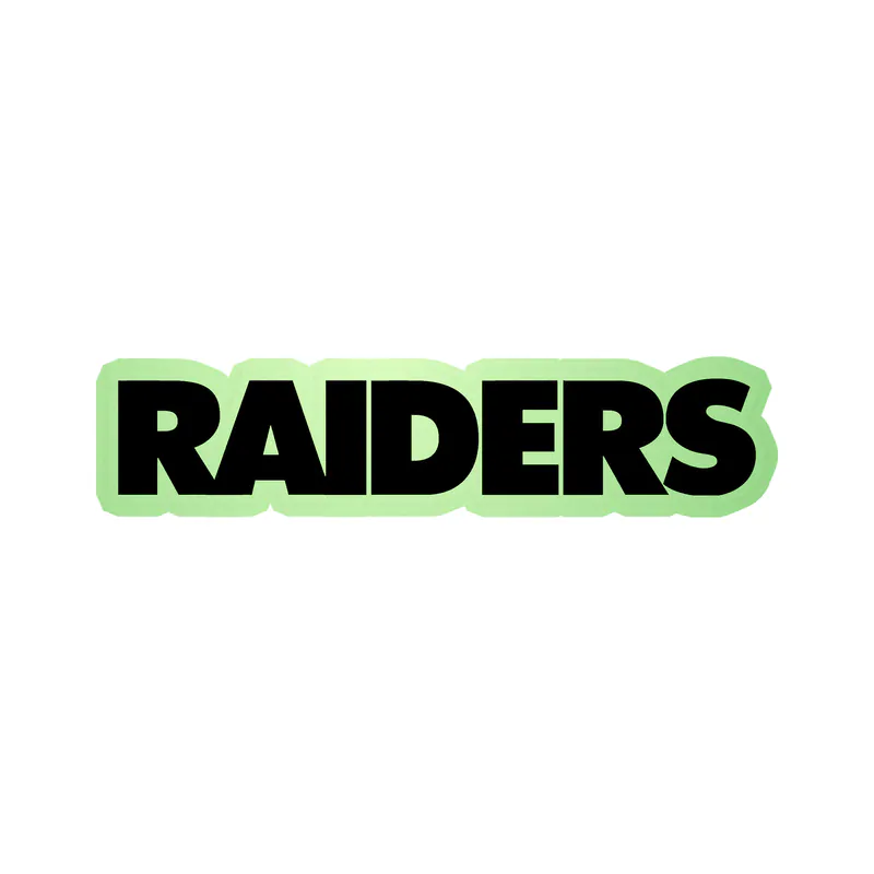 Las Vegas Raiders - Name - Glow in the Dark Vinyl Sticker - Custom Size