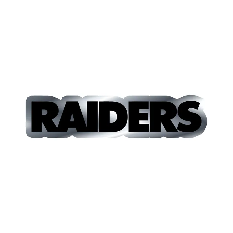 Las Vegas Raiders - Name - Silver Chrome Vinyl Sticker - Custom Size