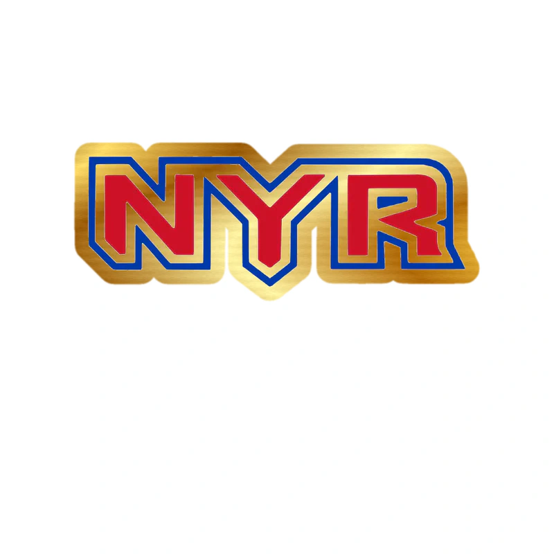 New York Rangers - NYR - Gold Chrome Vinyl Sticker - Custom Size