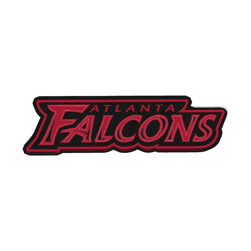 Atlanta Falcons - Words - Carbon Fiber Vinyl Sticker - Custom Size
