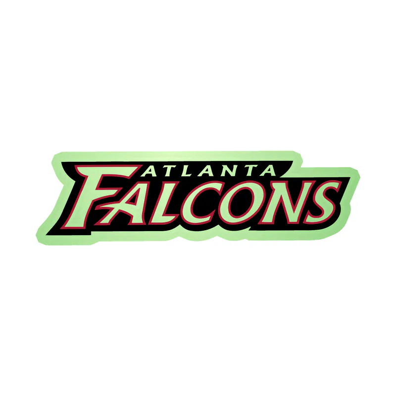 Atlanta Falcons - Words - Glow in the Dark Vinyl Sticker - Custom Size