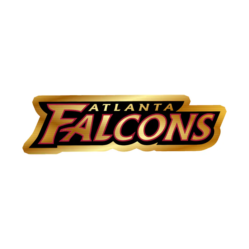 Atlanta Falcons - Words - Gold Chrome Vinyl Sticker - Custom Size
