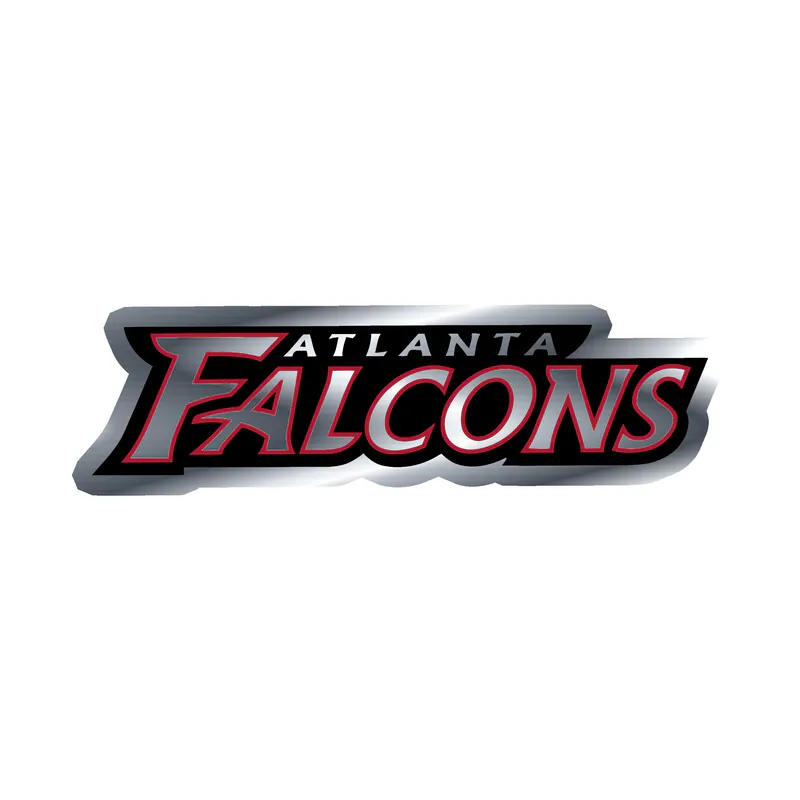 Atlanta Falcons - Words - Silver Chrome Vinyl Sticker - Custom Size