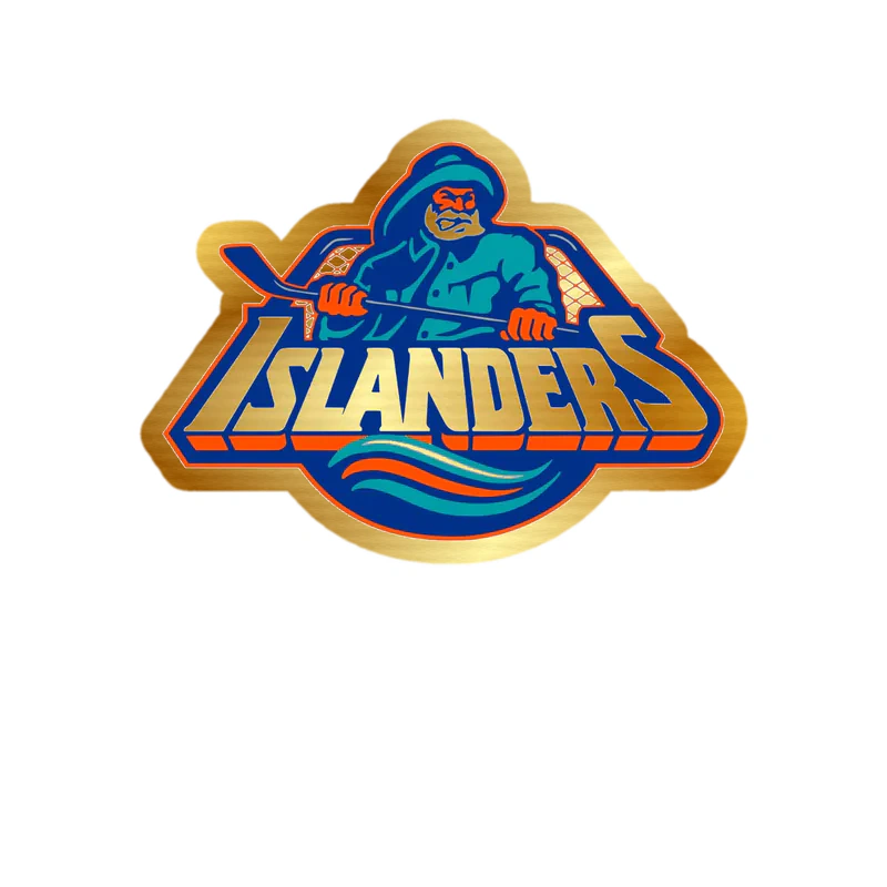 New York Islanders - Islanders - Gold Chrome Vinyl Sticker - Custom Size