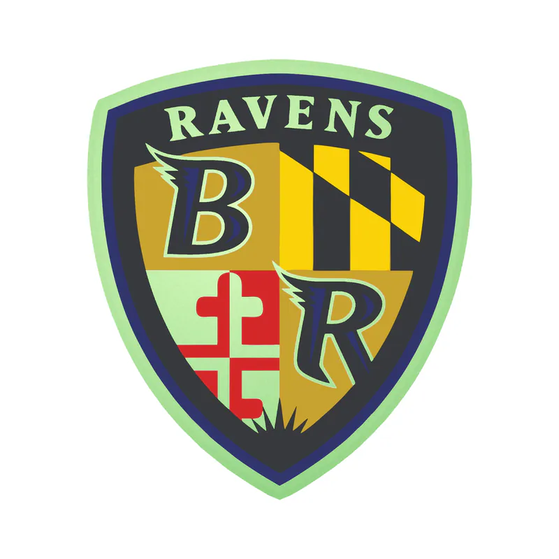 Baltimore Ravens - Shield - Glow in the Dark Vinyl Sticker - Custom Size