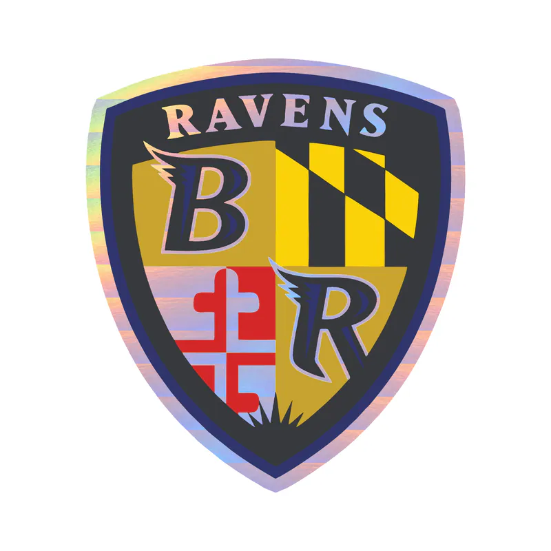 Baltimore Ravens - Shield - Holographic Vinyl Sticker - Custom Size
