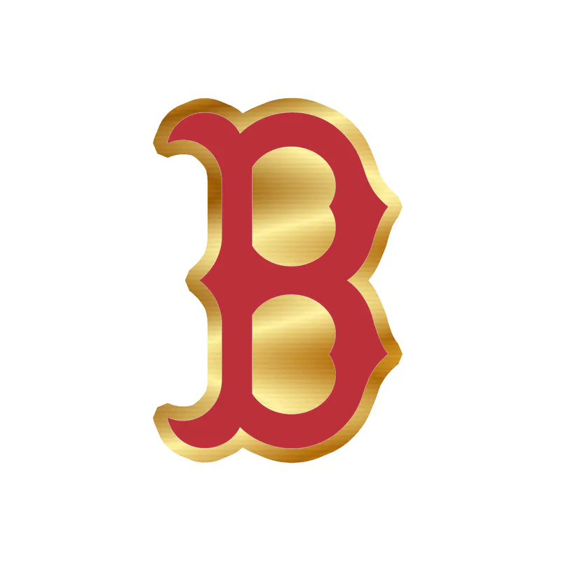 Boston Red Sox - Red B - Gold Chrome Vinyl Sticker - Custom Size