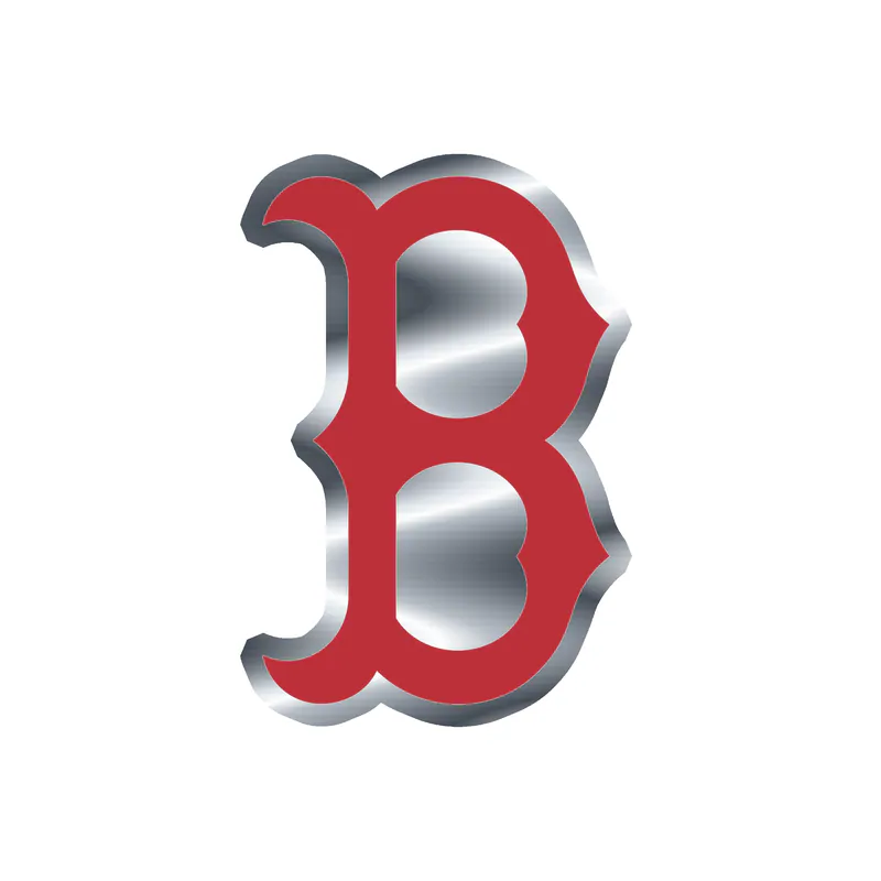 Boston Red Sox - Red B - Silver Chrome Vinyl Sticker - Custom Size