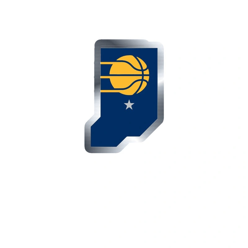 Indiana Pacers - Image 3 - Silver Chrome Vinyl Sticker - Custom Size
