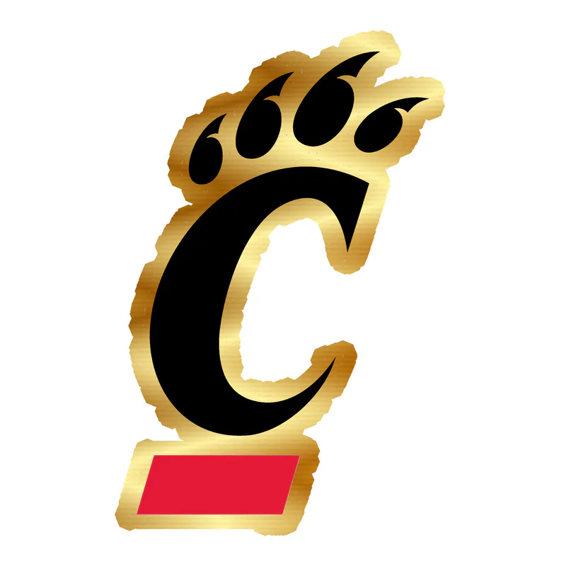 Cincinnati Bearcats - Image 1 - Gold Chrome Vinyl Decal - Custom Size