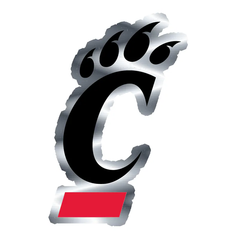 Cincinnati Bearcats - Image 1 - Silver Chrome Vinyl Decal - Custom Size