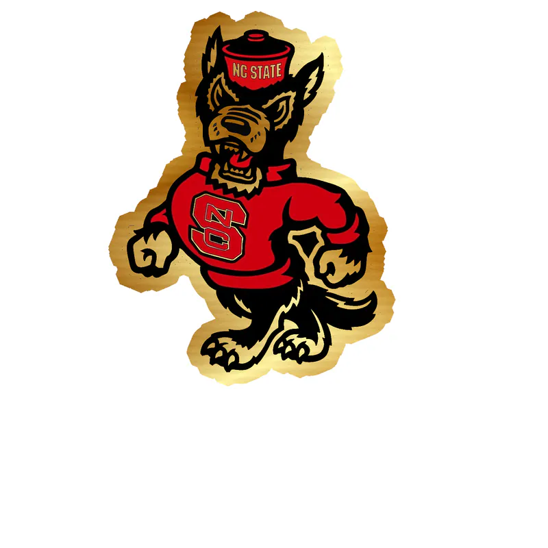 NC State Wolfpack - Image 1 - Gold Chrome Vinyl Decal - Custom Size