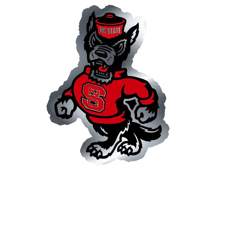 NC State Wolfpack - Image 1 - Silver Chrome Vinyl Decal - Custom Size
