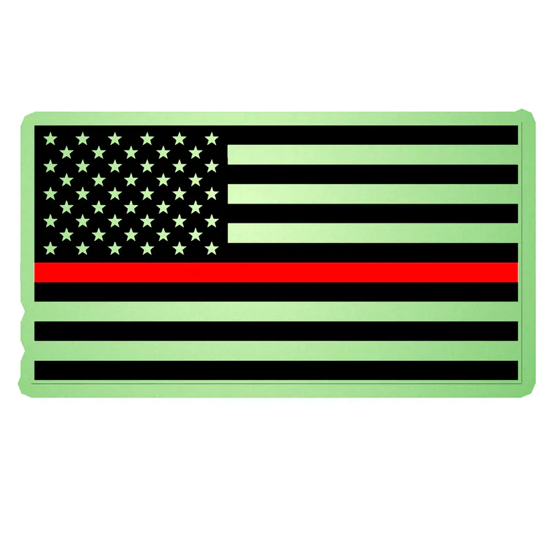 Red Line American Flag Glow in the Dark Vinyl Decal - custom size